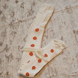 Gymboree White Tights with Pumpkins